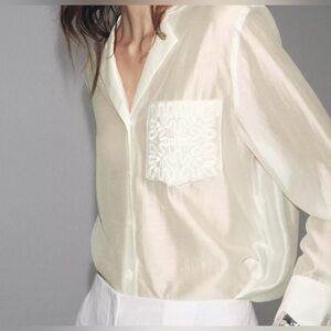 Zara Cream Button Down Shirt